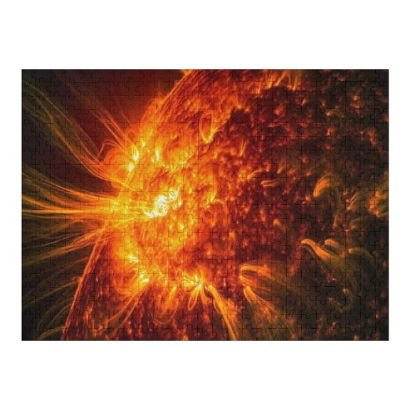 Jigsaw Puzzles - Intense And Fiery Appearance of The Sun with Solar Flares in A Dark Space Background500 PCSChallenging Puzzle Perfect for Game Nights