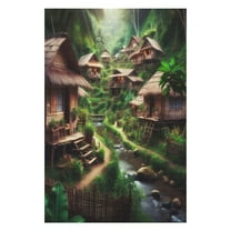 Jigsaw Puzzles Serene Native Village Holiday Wooden Puzzle For Adults 1000 Pieces Educational Games Gift For Elders Family Friend Gift For Women Men 29.5x19.7 Inch