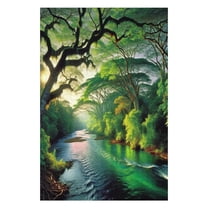 Jigsaw Puzzles Tranquil River Landscape Holiday Wooden Puzzle For Adults 1000 Pieces Educational Games Gift For Elders Family Friend Gift For Women Men 29.5x19.7 Inch