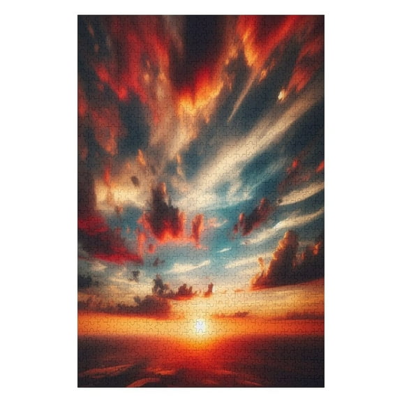 Jigsaw Puzzles Tranquil Sunset Sky At Dusk 1000 Pieces Puzzles For Adults Hard Puzzle For Adults 1000 Pieces Jigsaw Puzzles For Family Fun Birthday Party Gift For Women Men 29.5x19.7 Inch