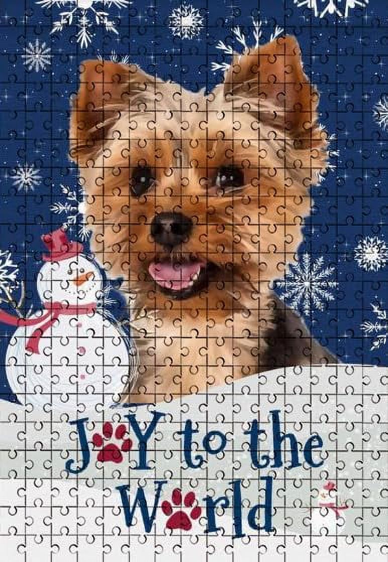 Jigsaw Puzzles for Adults 300 Pieces Christmas Snowflakes Yorkie Wooden