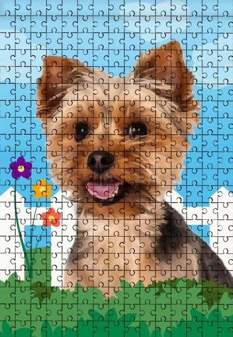 Jigsaw Puzzles for Adults 300 Pieces Spring Yorkie Wooden Puzzle