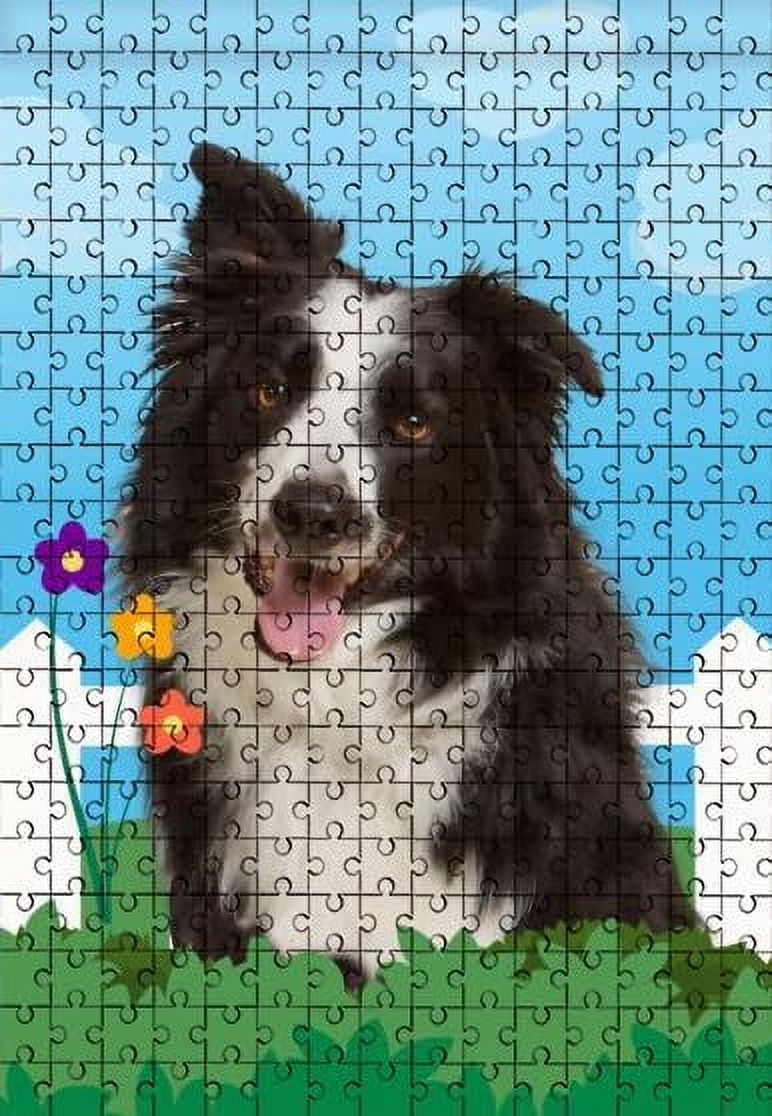 Jigsaw Puzzles for Adults 500 Pieces Spring Border Collie Wooden Puzzle