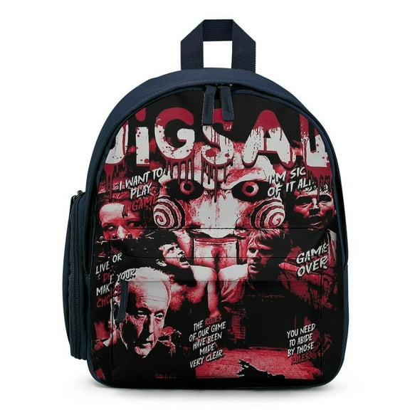 Jigsaw School Backpack Cool Bookbag Lightweight Little Cartoon Travel Daypack 13 Inch Blue