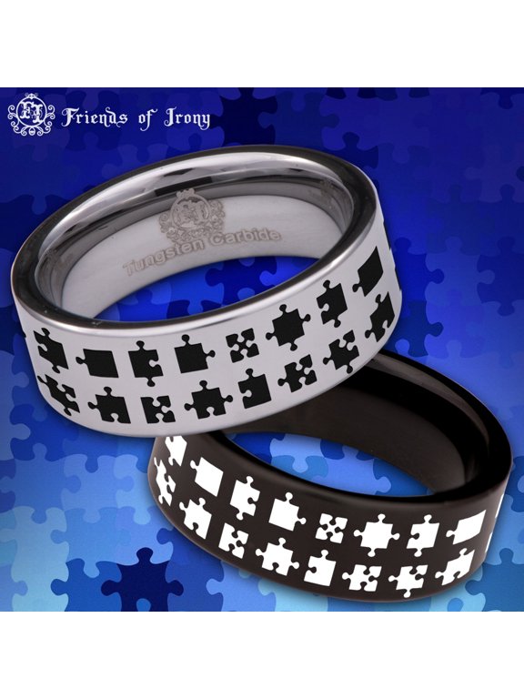 Jigsaw Tungsten Carbide Ring