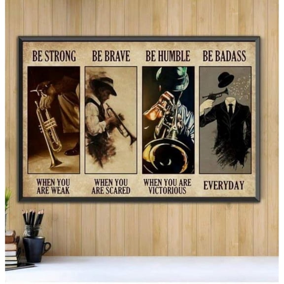 Jigsaw Wooden puzzle 300 pieces Trumpet Be Strong When You're weak Wooden Adult Puzzles Game Props Games to Relieve Stress Puzzles for Positive Thinking Party Entertainment Magic Puzzles