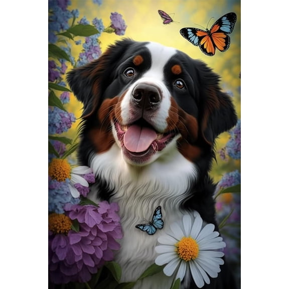 Jigsaw Wooden puzzle 300 pieces Unique Wooden - Smiling Garden Puppy Colorful Artwork Jigsaw Puzzle for Adults Fun and Challenging Brain Exercise for Puzzle Enthusiasts - Ideal Gift