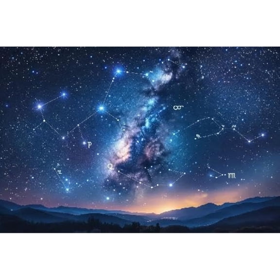 Jigsaw Wooden puzzle 300 pieces Zodiac Constellations Stars Large Educational Intellectual Decompression Puzzle Game Home Wall Artwork for Adults Teens Thick Sturdy Hard Challenging Difficult