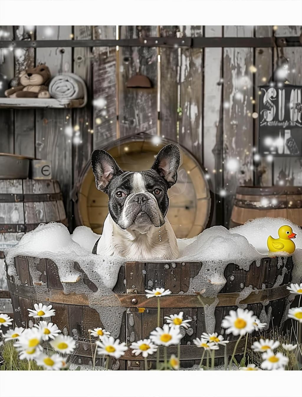 TYmall 500 Piece Jigsaw Puzzle - Black Dog Puppy Pit Bull Terrier Landscape, Wooden Puzzle For Adults