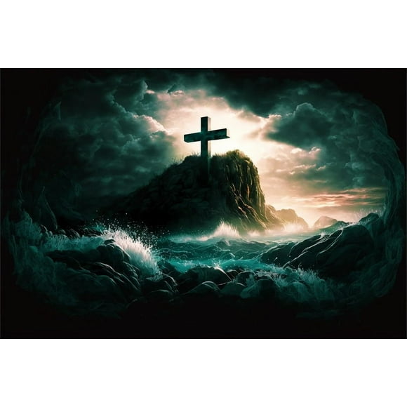 Jigsaw Wooden puzzle 500 pieces Parent-Child Puzzle Christian Cross Casual Large Size Puzzle Toy Intellectual Decompression and Home Decoration
