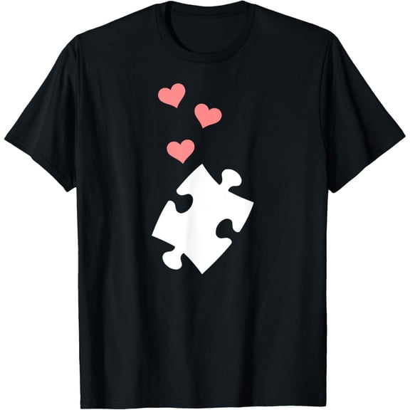 Jigsaw puzzle piece hearts T-Shirt