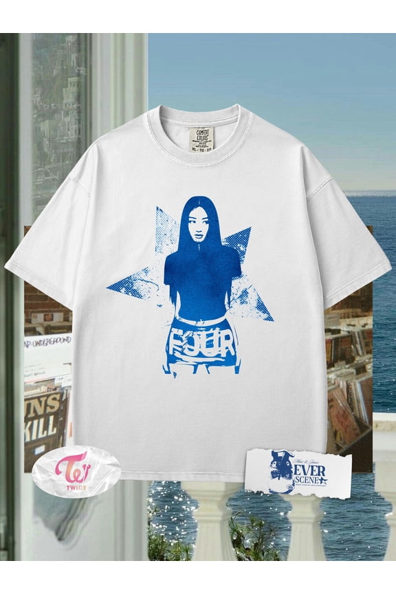 Jihyo Twice T-Shirt , Vintage Style Aesthetic KPop Merch, This Is For World Tour Graphic T-Shirt, Unisex Tee, Gift for Once Fans