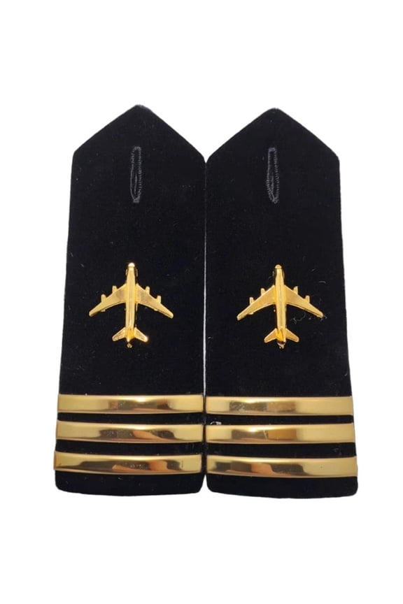 1 Pair Pilot Epaulets Professional Flight Uniform Applique Embroidered Patch