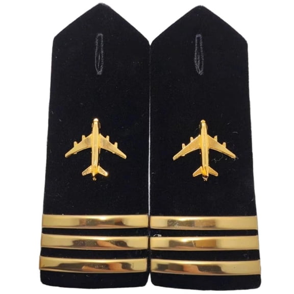 Jiibva 1 Pair Pilot Epaulets Professional Flight Uniform Applique Embroidered Patch
