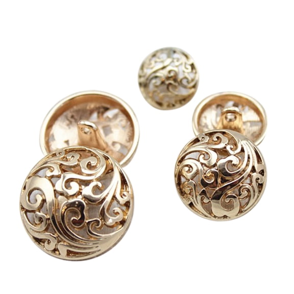 Jiibva 10 Pcs 15mm Hollow Metal Button Vintage Suits Button Set Antique Sewing Accessories for Blazer Suits Coat Uniform Jacket