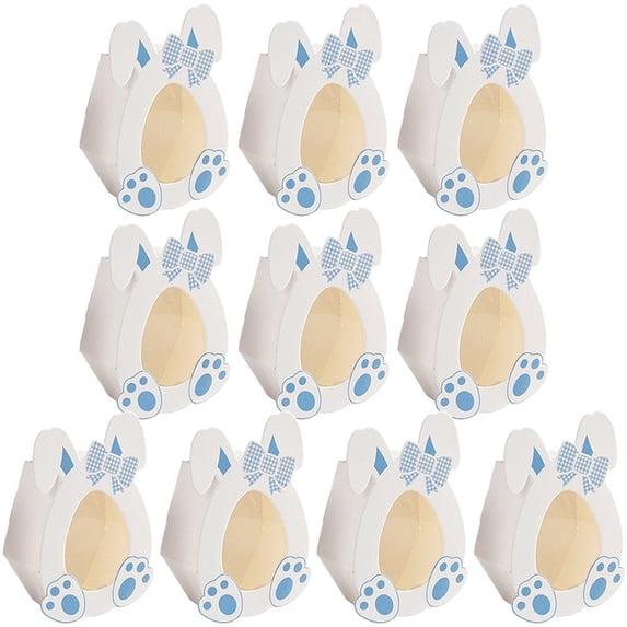 Jiibva 10 Pcs Cute Bunny Party Favor Boxes Goodie Gift Boxes for Easter, Easter Rabbit Candy Treat Boxes for Easter Rabbit Theme Birthday Party Supplies