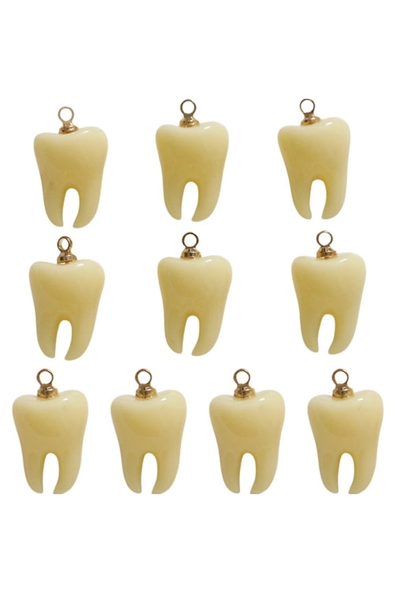 10 Pcs Tooth Shape Pendant Teeth Decoration Bracelet Pendant Funny Teeth Charm for DIY Dangle Earrings Charm Necklaces Jewelery Making