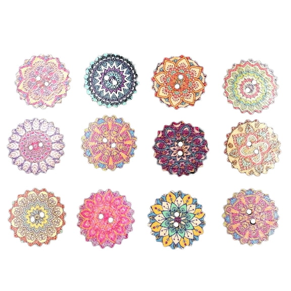 Jiibva 100pcs/set 20mm Wood Gear Buttons 2 Holes Small Natural Wooden Buttons for Sewing Children Sweater Crafts