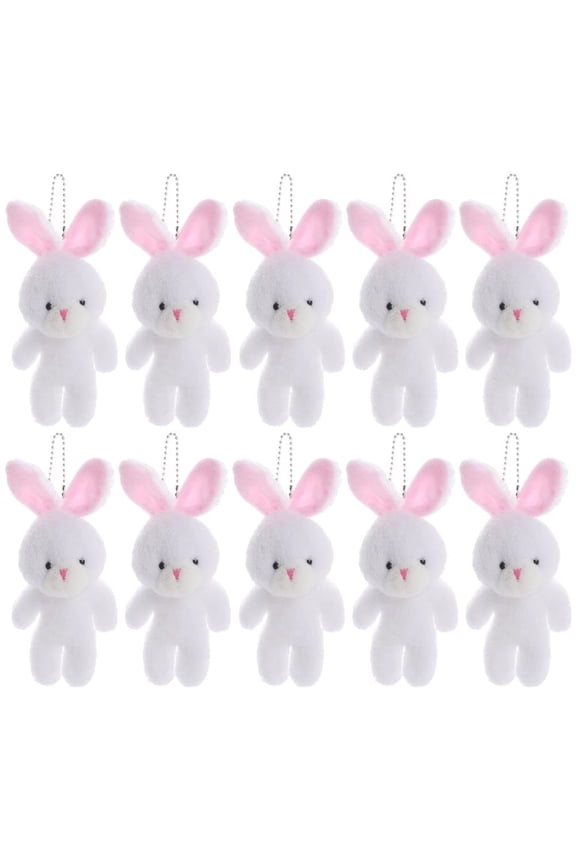 10Pcs Rabbit Keychain Kawaii Bag Keychains Easter Rabbit Key Ring Bunny Keyrings Plush Car Key Holder Bunny Plush Dolls Valentine'S Day Keychain