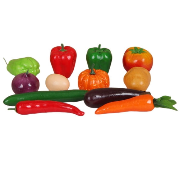 Jiibva 12 Pcs Simulation Vegetable Sets, Artificial Lifelike Vegetable Model Decoration Hristmas Home Faux Photography Props Garnish for Party Festival