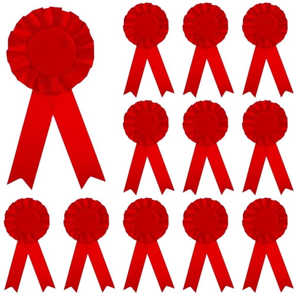 Jiibva 12 Pieces Blank Award Ribbon Prize 1st Place Rosette Medal Winner Victory Recognition Participation Ribbon for Competition Sport Event