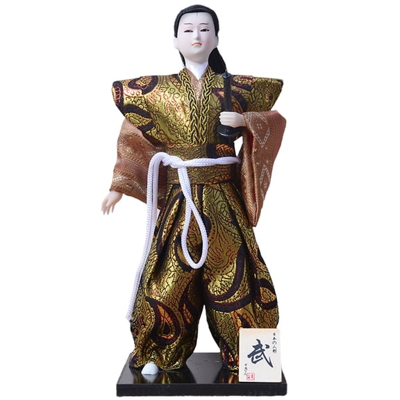 Jiibva 12inch Japanese Samurai Doll - 31cm Tall Traditional Kimono Ninja Warrior Mini Figures - Art Dolls for Collection & Ornaments