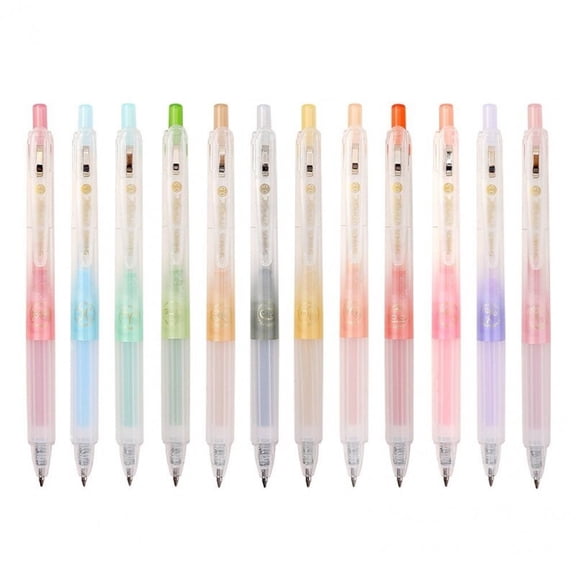 Jiibva 12pcs Gel Pen Set Magic Clip 12 Constellation Juice Color Ink 0.5mm Ballpoint For Writing Gift