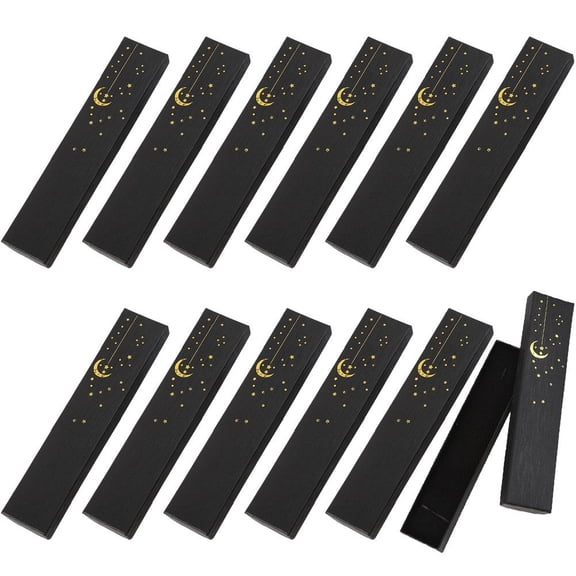 Jiibva 12pcs Rectangle Jewellery Gift Box Ramadan Moon Star Eid Mubarak Jewelry Bracelet Necklace Chain Packaging Box