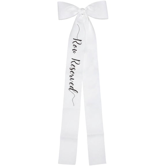 Jiibva 1PC In Loving Memory Wedding Chair Ribbon Sash,Memorial Reserved Chair Sign Wedding Bride Seating Ribbon Satin for Heaven Church Ceremony Decorations