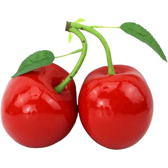 Jiibva 1Pc Fake Cherry Artificial Fruit Model Simulation Cherry Ornament Craft Food Photography Props Home Wedding Party Decorations