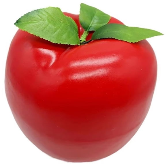 Jiibva 1Pc Large Red Artificial Apple Decorative Figurine Lifelike Fake Fruit for Home Kitchen