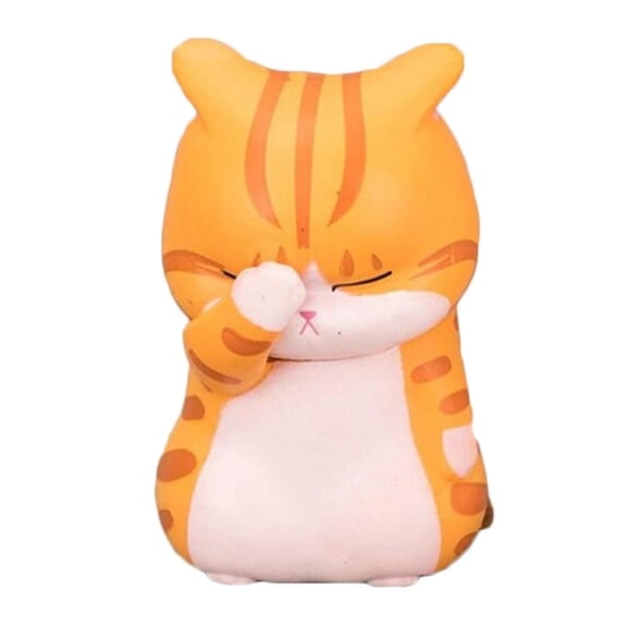 Jiibva 1pc Cartoon Lucky Cats Model Winking Resin Craft Model Action Figure Doll DIY Decor