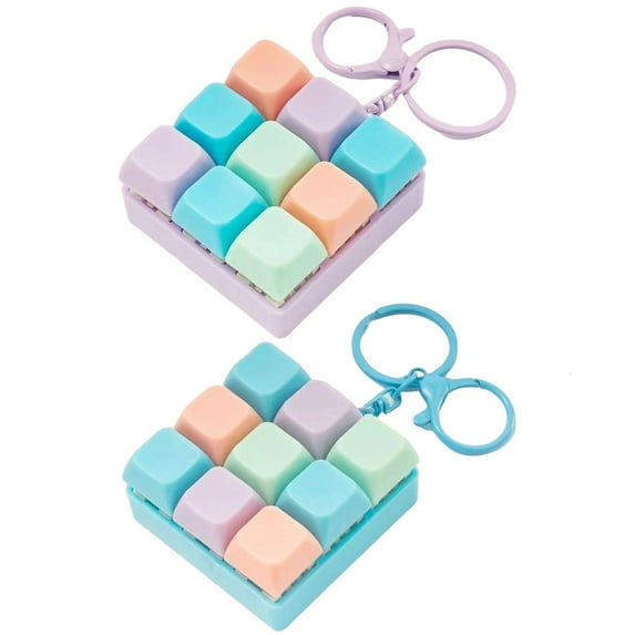 Jiibva 2 Pcs Keyboard Fidget Toys For Adults 9 Keys Clicker Keyboard Fidget Fidget Keychain Decompression Clicker Toys Stress Relief Fidget Gifts to Relief Stress