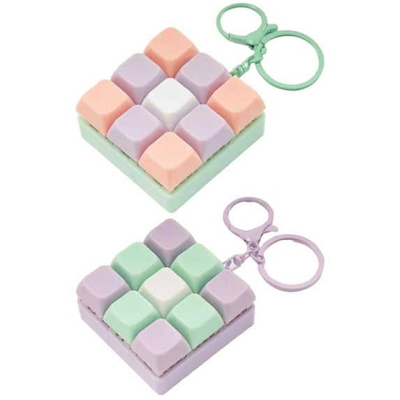 Jiibva 2 Pcs Keyboard Fidget Toys For Adults 9 Keys Clicker Keyboard Fidget Fidget Keychain Decompression Clicker Toys Stress Relief Fidget Gifts to Relief Stress