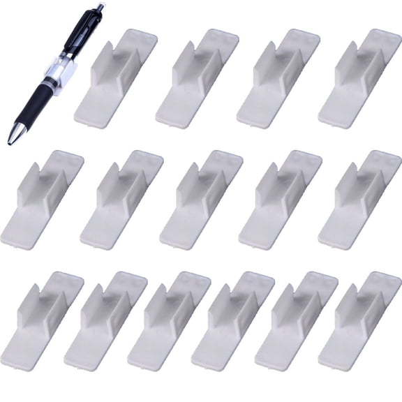 Jiibva 20 Pcs Self-Adhesive Pen Holder For Notebook Stylus Ballpoint Pen Pencil Clip Holder Block Holder Pen Holder Fixed Pen Case
