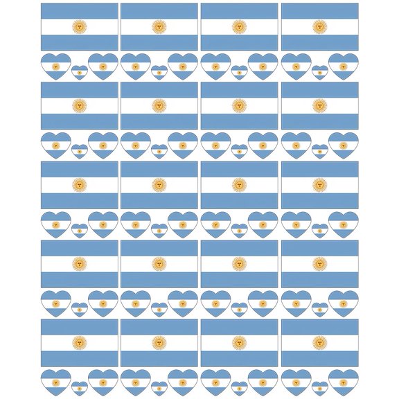 Jiibva 20pcs Temporary Tattoo Stickers Argentina Country Flags For Football Tournaments Waterproof Decals For Soccer Fans