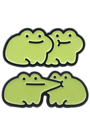 2pcs Cute Frogs Brooch Pin Cartoon Animals Pin Badge On Backpack Brooch Lapel Pins Costume Accessories Fashion Jewelry