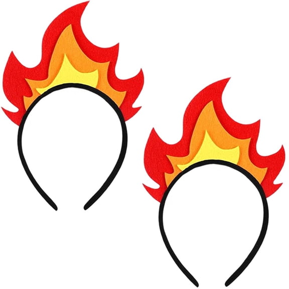 Jiibva 2pcs Flame Hairband, Dress-Up Flame Crown Halloween Costume Hair Hoop Flame Headpiece Halloween Headdress Rave Costume Hair Accessories For Birthday Party