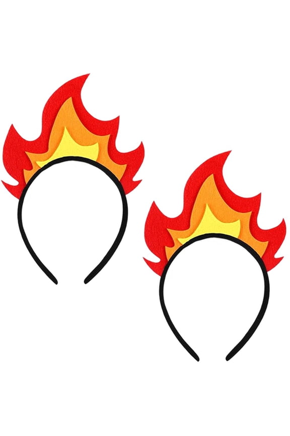 2pcs Flame Hairband, Dress-Up Flame Crown Halloween Costume Hair Hoop Flame Headpiece Halloween Headdress Rave Costume Hair Accessories For Birthday Party