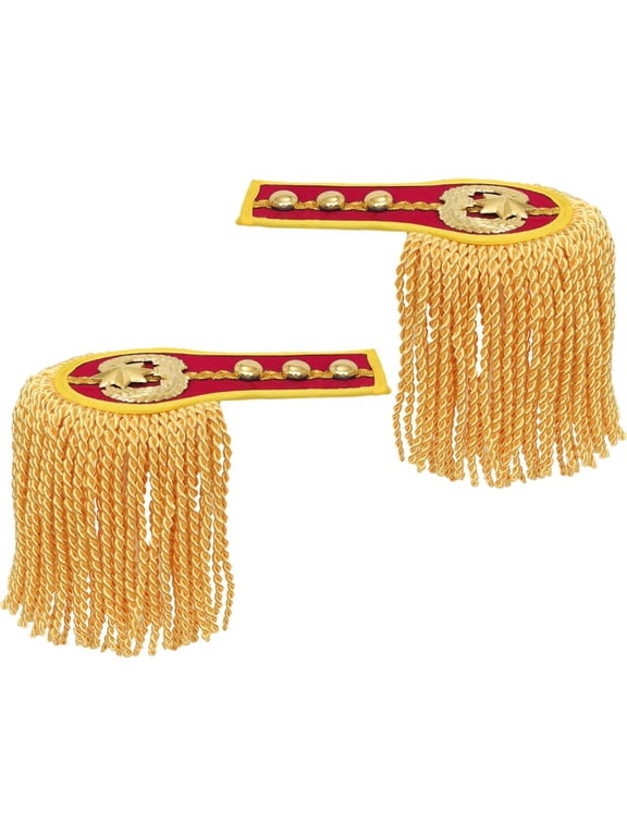 2pcs Golden Shoulder Badge Fashionable Tassel Epaulettes Shoulder Decoration with Iron Chains for Jackets Metal Punk Fringe