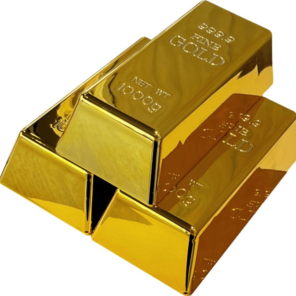 Jiibva 3 Pcs Fake Gold Bar Fake Golden Brick Replica Gold Bar Bullion Gold Bar Decorations Realistic Gold Bar Brick Prop Movie Prop Paperweight Novelty Gift