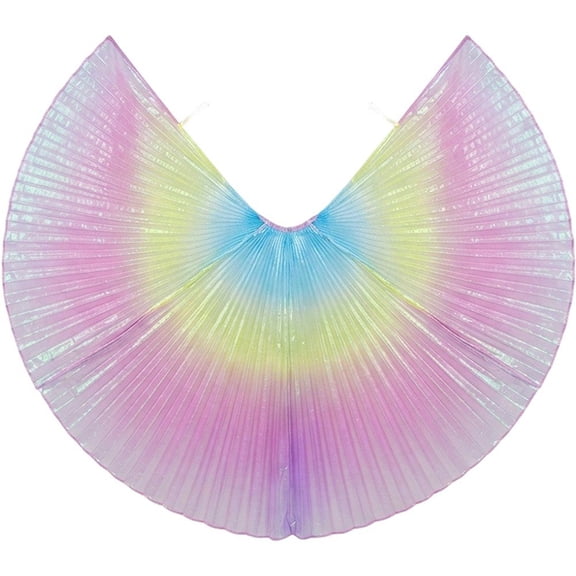 Jiibva 360 Degree Belly Dance Wings Pleated Cape Costume Adult Prop Blue 90cm