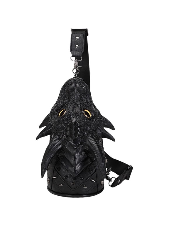 3D Dragon Head Crossbody Bag Vintage Casual Shoulder Bag Fashion Zipper Shoulder Bags Universal Handbags Purse
