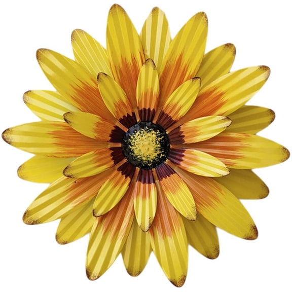Jiibva 3D Metal Daisy Wall Decor Metal Daisy Wall Decor Hanging Flower Wall Sculptures Hanging Ornament for Home Indoor Outdoor