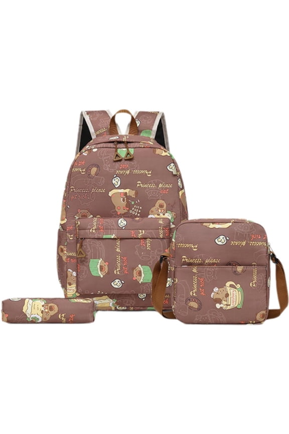 3Pcs Cute Capybara Backpacks Set with Lunch Bags Capybara Daypacks For Travel Casual Outdoor Knapsack