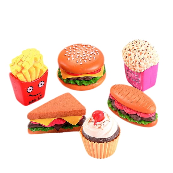Jiibva 3pcs Cute Miniature Artificial Food Cake PVC Craft Cartoon Figurines Model Toy Sand Table DIY Doll House Accessories(Random Styles)