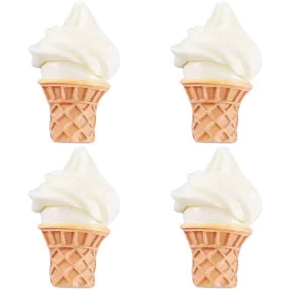 Jiibva 4 Pcs Ice Cream Refrigerator Magnets, 3D Food Dessert Decorative Fridge Magnets for Office Whiteboard Kitchen Home Decoration