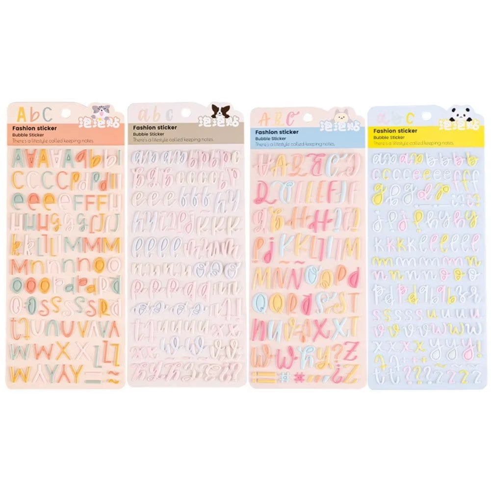 Jiibva 4 Sheets Letter Stickers, EVA Soft Adorable Bubble Stickers ...