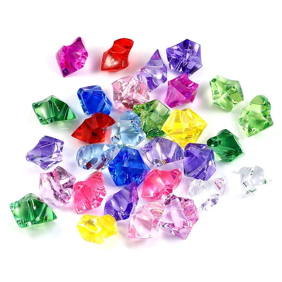 Jiibva 40 Pcs Acrylic Crystal Rock For Vase Fish Tank Party Table Craft Transparent Stones Home Wedding Decoration Color Mixed