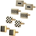 thumbnail image 1 of Jiibva 4Pairs/Set Cufflinks Set Fashion Shirt Cufflink Classic Business Shirt Cuff Links Elegant Tuxedo Cufflinks for Wedding Business, 1 of 7